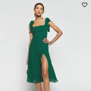 Reformation Twilight Dress Emerald 0